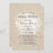 Rustikales Gipskraut Mason Jar Brautparty Einladung (Vorne/Hinten)