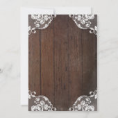 Rustikales Gipskraut Mason Jar Lights Lace Wedding Einladung (Rückseite)