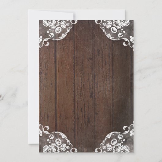 Rustikales Gipskraut Mason Jar Lights Lace Wedding Einladung (Rückseite)