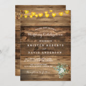 Rustikales Gipskraut Mason Jar Lights Wedding Invi Einladung (Vorne/Hinten)