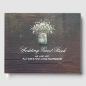 Rustikales Gipskraut Mason Jar Wedding Gästebuch (Vorderseite)