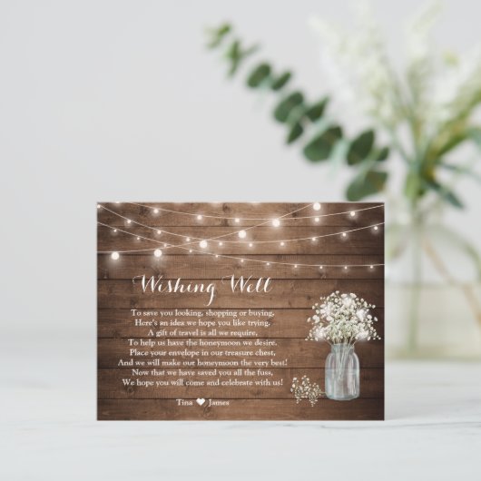 Rustikales Gipskraut Postkarte (Stehend Vorderseite)