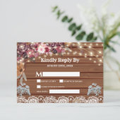 Rustikales Gipskraut RSVP Karte (Stehend Vorderseite)