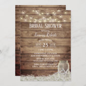 Rustikales Gipskraut Starfish Jar Brautparty Einladung (Vorne/Hinten)