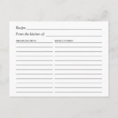 Rustikales Gipskraut String Lights Bridal Rezept Postkarte (Rückseite)