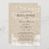 Rustikales Gipskraut- und String-Lights-Brautparty Einladung (Vorne/Hinten)