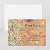 Rustikales Gipskraut Wood Wedding RSVP Karte (Vorne/Hinten)