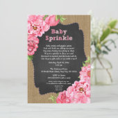 Rustikales Girl Pink Blues Baby Sprinkle Einladung (Stehend Vorderseite)