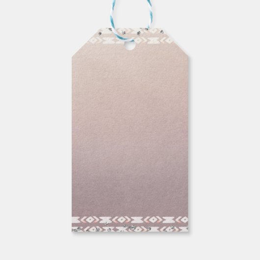 Rustikales Glam Boho Floral Cow Skull Gastgeschenk Geschenkanhänger (Rückseite)