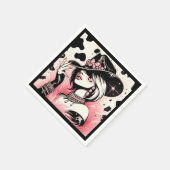 Rustikales Glam Cowgirl Pink Sparkle Cowhide Gebur Serviette (Ecke)