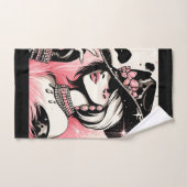 Rustikales Glam Cowgirl Pink Sparkle Cowhide Print Badhandtuch Set (Handtuch)