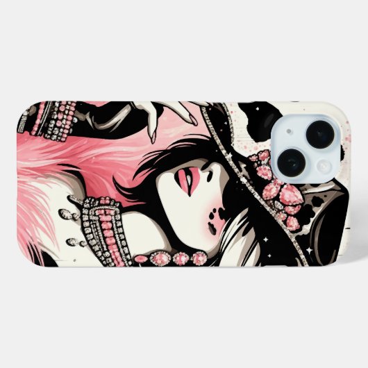 Rustikales Glam Cowgirl Pink Sparkle Cowhide Print Case-Mate iPhone Hülle (Rückseite (Horizontal))
