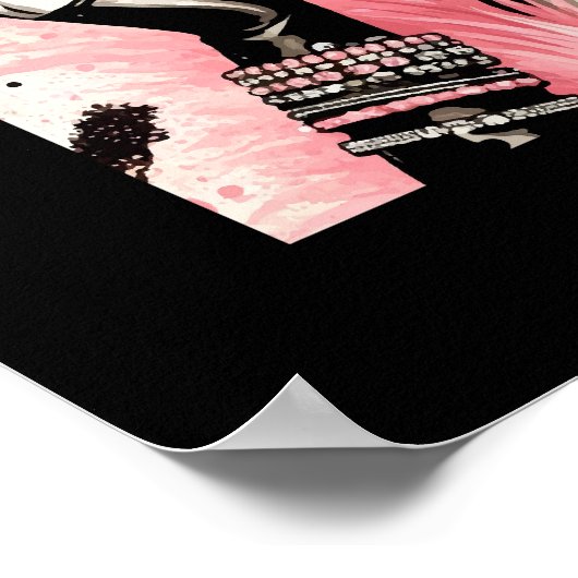 Rustikales Glam Cowgirl Pink Sparkle Cowhide Print Poster (Ecke)