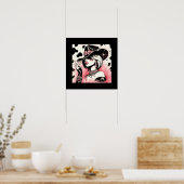 Rustikales Glam Cowgirl Pink Sparkle Cowhide Print Poster (Küche)