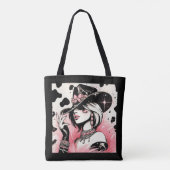 Rustikales Glam Cowgirl Pink Sparkle Cowhide Print Tasche (Rückseite)