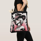 Rustikales Glam Cowgirl Pink Sparkle Cowhide Print Tasche (Von Nahem)