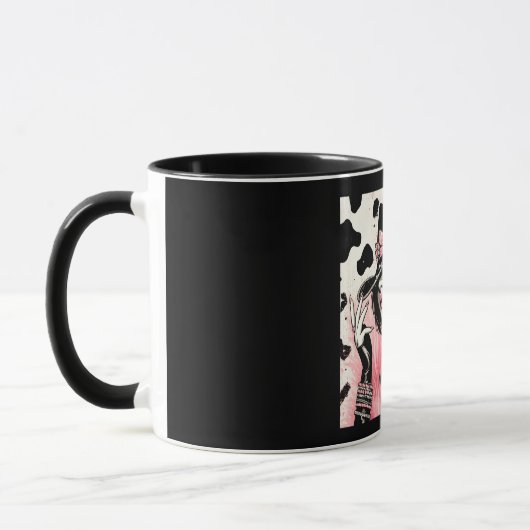 Rustikales Glam Cowgirl Pink Sparkle Cowhide Print Tasse (Links)