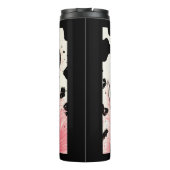 Rustikales Glam Cowgirl Pink Sparkle Cowhide Print Thermosbecher (Rückseite)