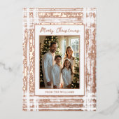 Rustikales Glam Foulfeskard Template Custom Folien Feiertagskarte (Vorderseite)