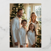 Rustikales Glam Foulfeskard Template Custom Folien Feiertagskarte (Rückseite)