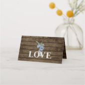 Rustikales Glas und Blüten 2 Platzkarte (Rückseite)