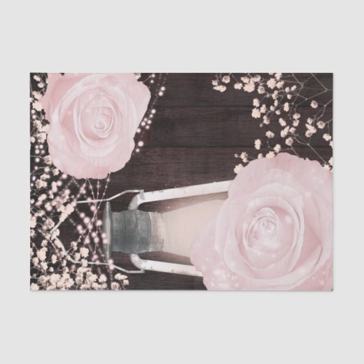 Rustikales glattes Laternenbaby Pink Blush Rose Seidenpapier (Vorderseite)