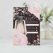Rustikales glattes Laternenbaby Roses Wedding RSVP (Stehend Vorderseite)
