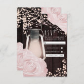 Rustikales glattes Laternenbaby Roses Wedding RSVP (Vorne/Hinten)