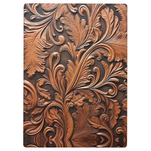 Rustikales Glattleder Klemmbrett (Rückseite)