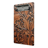 Rustikales Glattleder Mini Klemmbrett (Gewinkelt2)