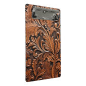 Rustikales Glattleder Mini Klemmbrett (Schrägansicht)