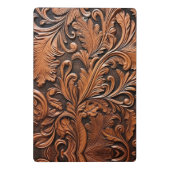 Rustikales Glattleder Mini Klemmbrett (Rückseite)