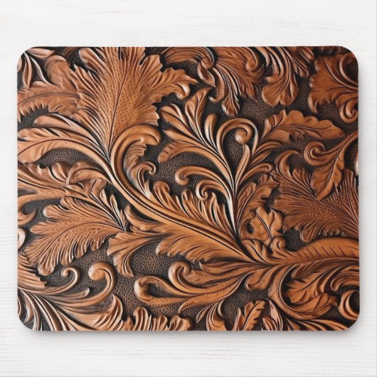 Rustikales Glattleder Mousepad (Vorne)