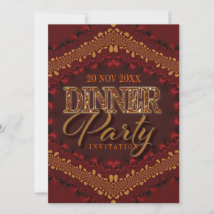 Rustikales Glitzer Dinner Party Einladungen
