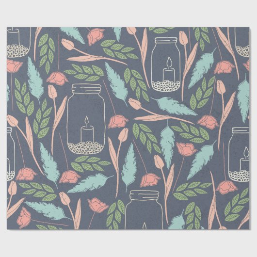 Rustikales Glow Spring Wrapping Paper Geschenkpapier (Flach)