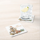 Rustikales Glück dank Erntepumpen Herbst Rechteckiger Pappuntersetzer (Vor Ort)