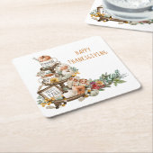 Rustikales Glück dank Erntepumpen Herbst Rechteckiger Pappuntersetzer (angewinkelt)