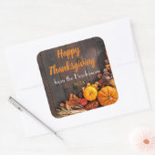 Rustikales Glück Erntedankfest Herbst/Herbst produ Quadratischer Aufkleber (Umschlag)