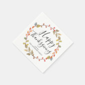 Rustikales Glück Erntedankfest Herbst Leaf Kranz Serviette (Ecke)