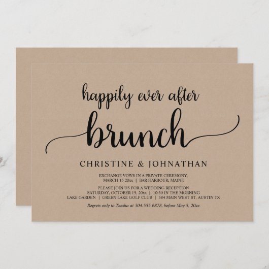 Rustikales Glück je nach Hochzeitsfeier Einladung (Vorne/Hinten)
