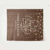 Rustikales Glück je nach Saitenlicht Hochzeit Wandteppich (Vorderseite (Horizontal))