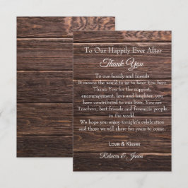 Rustikales Glück je nach Script Hochzeit Dankeskarte