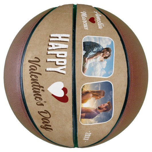 Rustikales Glück Valentinstag 2 Fotos Basketball (Vertikal)