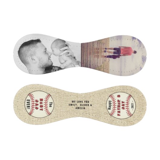 Rustikales Glück Vatertag 2 FotoCollage Baseball (Paneele)