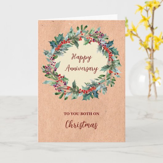 Rustikales Glück zum Weihnachtsfeier Karte (Gelbe Blume)