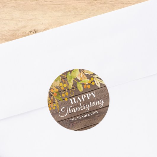Rustikales glückliches Erntedankfest Runder Aufkleber