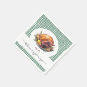 Rustikales glückliches Erntedankfest Serviette (Ecke)