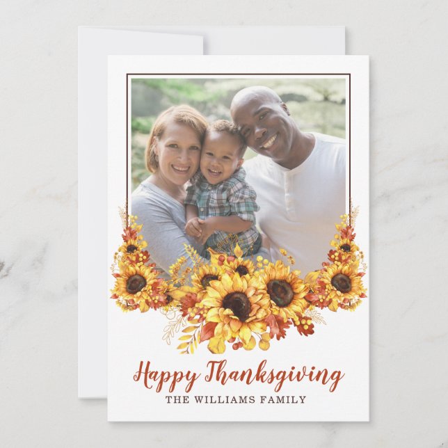 Rustikales glückliches Thanksgiving-Foto (Vorderseite)