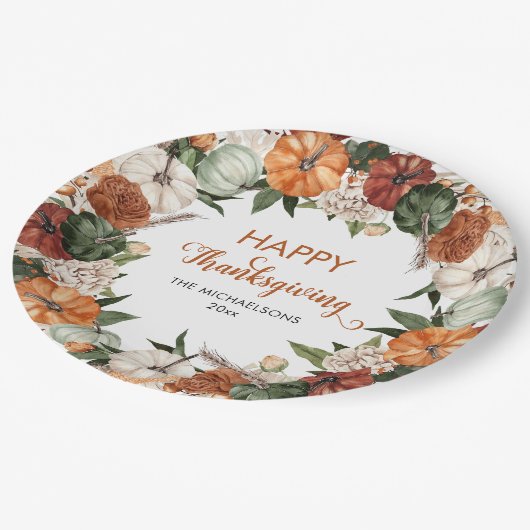 Rustikales Glückspilz Pappteller (Schrägansicht)