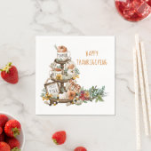 Rustikales Glückspilz Pumpkins Herbstplatz Serviette (Beispiel)